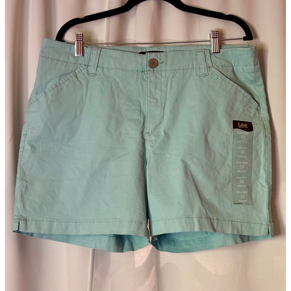 Lee Pants - NWT Lee Women Mint Green Walk Shorts Regular Fit Mid Rise Size 16 Medium 4622038